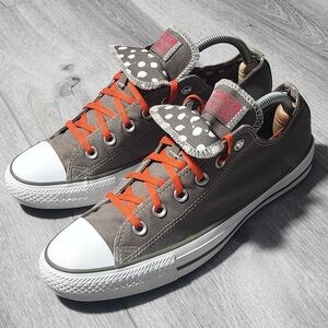 Converse Chuck Taylor Double Tongue Grey W/ Polka Dot Sneakers Womens Size 10